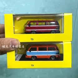 Diecast 1: 64 Scale 1985 VW T3 Vintage Van Alloy Simulation Car Model Collection Display Toy Gifts Souvenirs