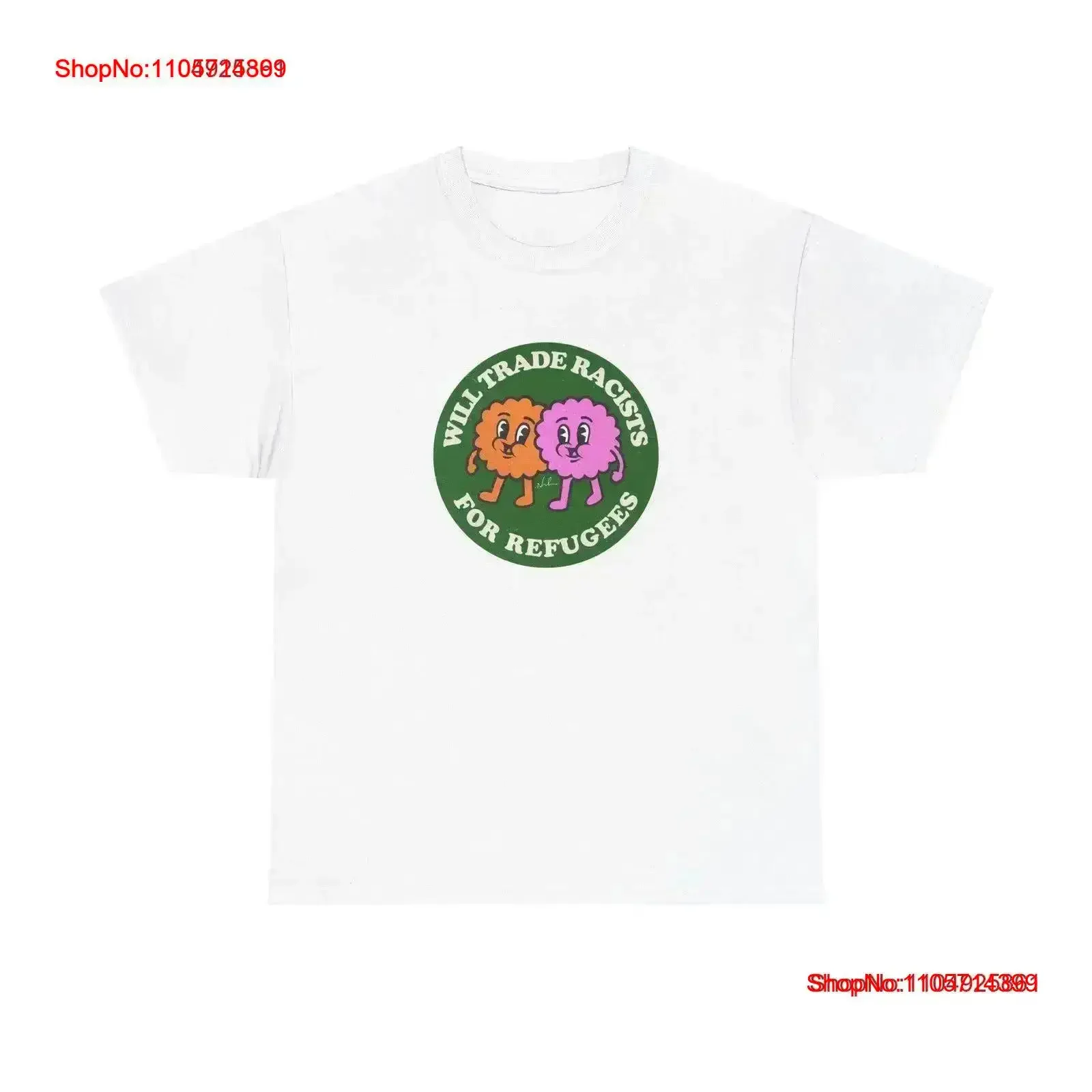 Will Trade Racists For Refugees Australian Heavy Cotton T Shirt vintage Washed Versatile homme fashion Top Everyday Wear