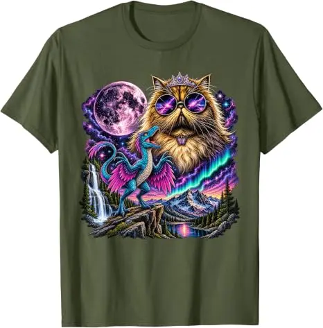 Das ist eine Skandalöse Sache Lustiges Prinzessinnen-Katzen-Dinosaurier-Donut-Meme-T-Shirt Y2k Katzenliebhaber Neuheitsgeschenk Niedliches Kätzchen-Grafik-Bekleidungs-T-Shirt – Detail 8