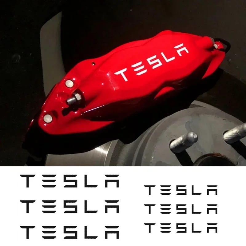 6pcs Car Brake Caliper Stickers for Tesla Model 3 X S Y Roadster P75D P85D P90D P100D Side Fender Window Decals Accessories