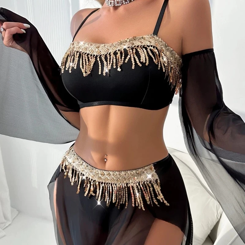 2025 sexy malha borlas split terno boate bar dj desempenho trajes de palco para mulheres jazz pólo dança palco roupas dn21287