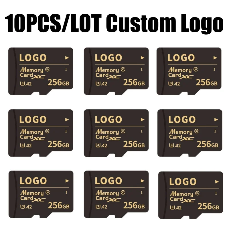 10PCS/LOT TF Card Class10 128GBCustom LOGO 256GB cartao de 32GB 64GB 16G SD Card 8G 4GB 2GB Flash Memory Card for Digital Device