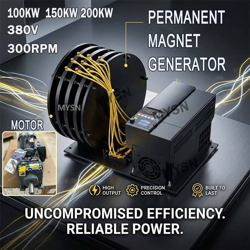 Free Energy Generator For Wind Hydropower Power Generator DIY With 380V Output Frequency Converter50HZ 200KW 150KW Alternator