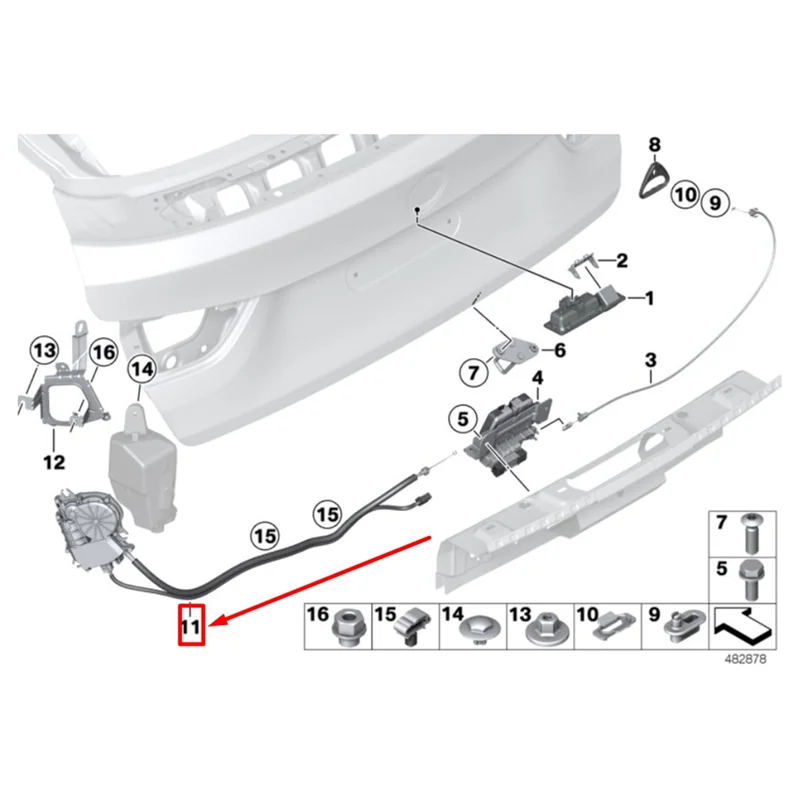 51247269516   Auto Deurslotaandrijving Achter Kofferdeksel voor BMW 3 4-serie F34 F31 F36 Achterklep Motor