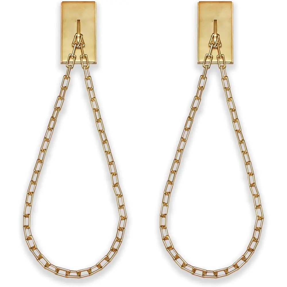 

Элегантные металлические настенные держатели для штор с 30 цепочками, в дизайнерском стиле, с отделкой из матового золота, комплект из двух штук