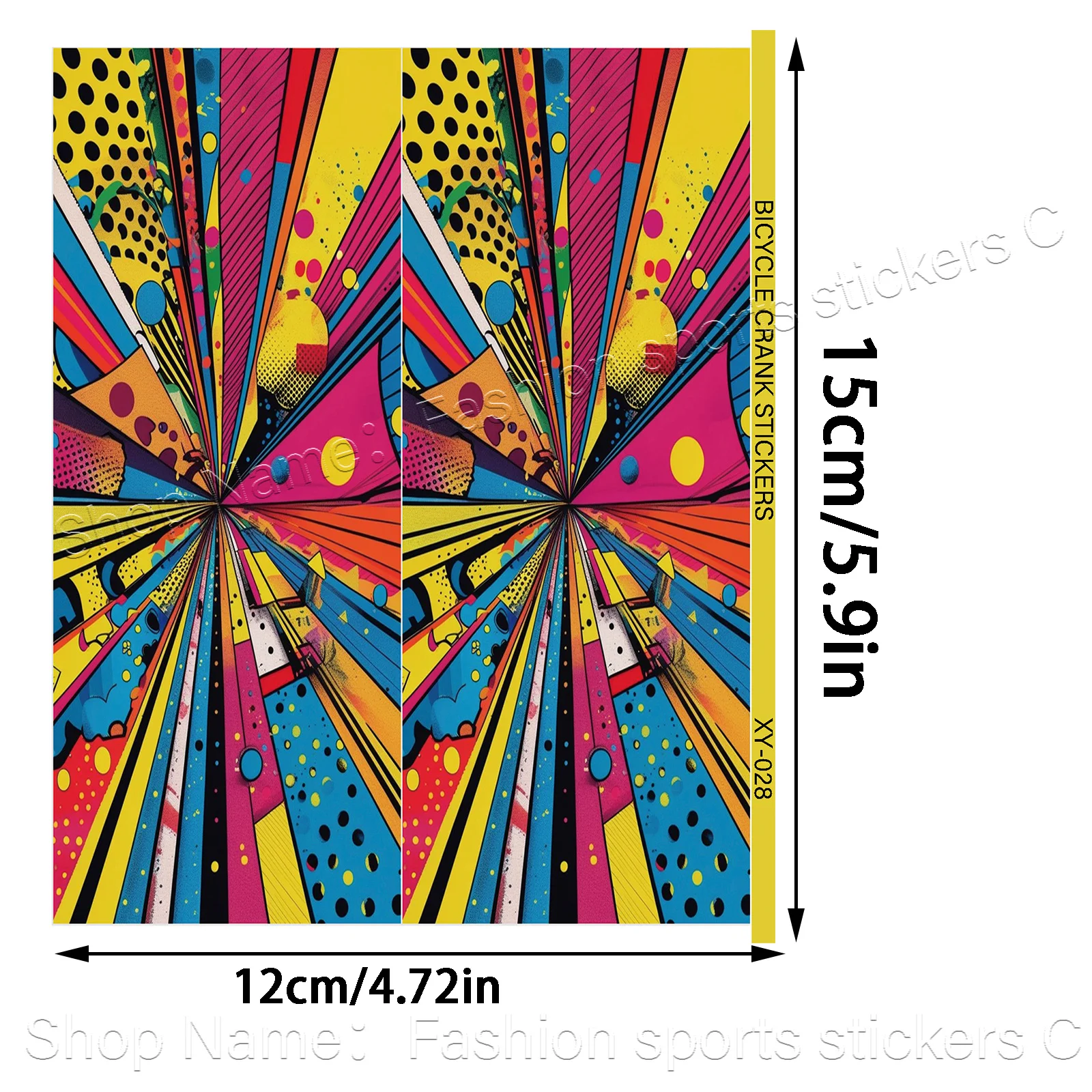 Pop Art Bike Crank Arm Protective Stickers, Waterproof Durable Vinyl Decals For Mountain & Road Bicycles
