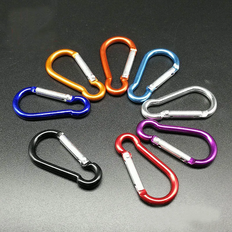 1Pc/5Pcs/10Pcs Small Mini Climbing Carabiner Keychain Clip Aluminum Alloy Snap Hook Camping Hiking Outdoor Hooks