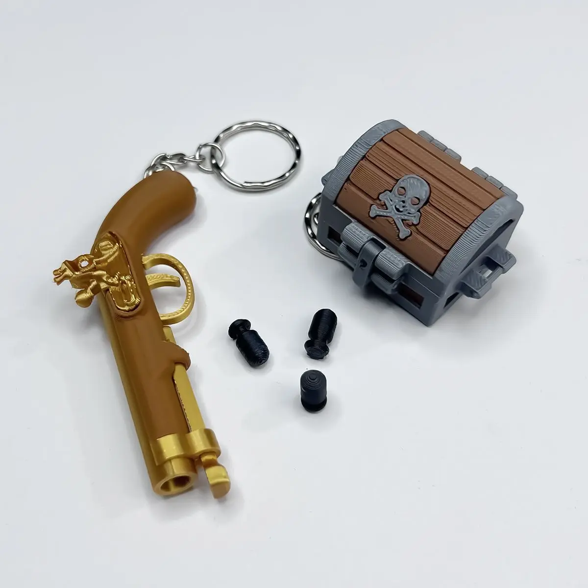 

Vintage Creative Mini Pirate Treasure Chest Flintlock Finger Soft Bullet Gun Model Outdoor Portable EDC Tool