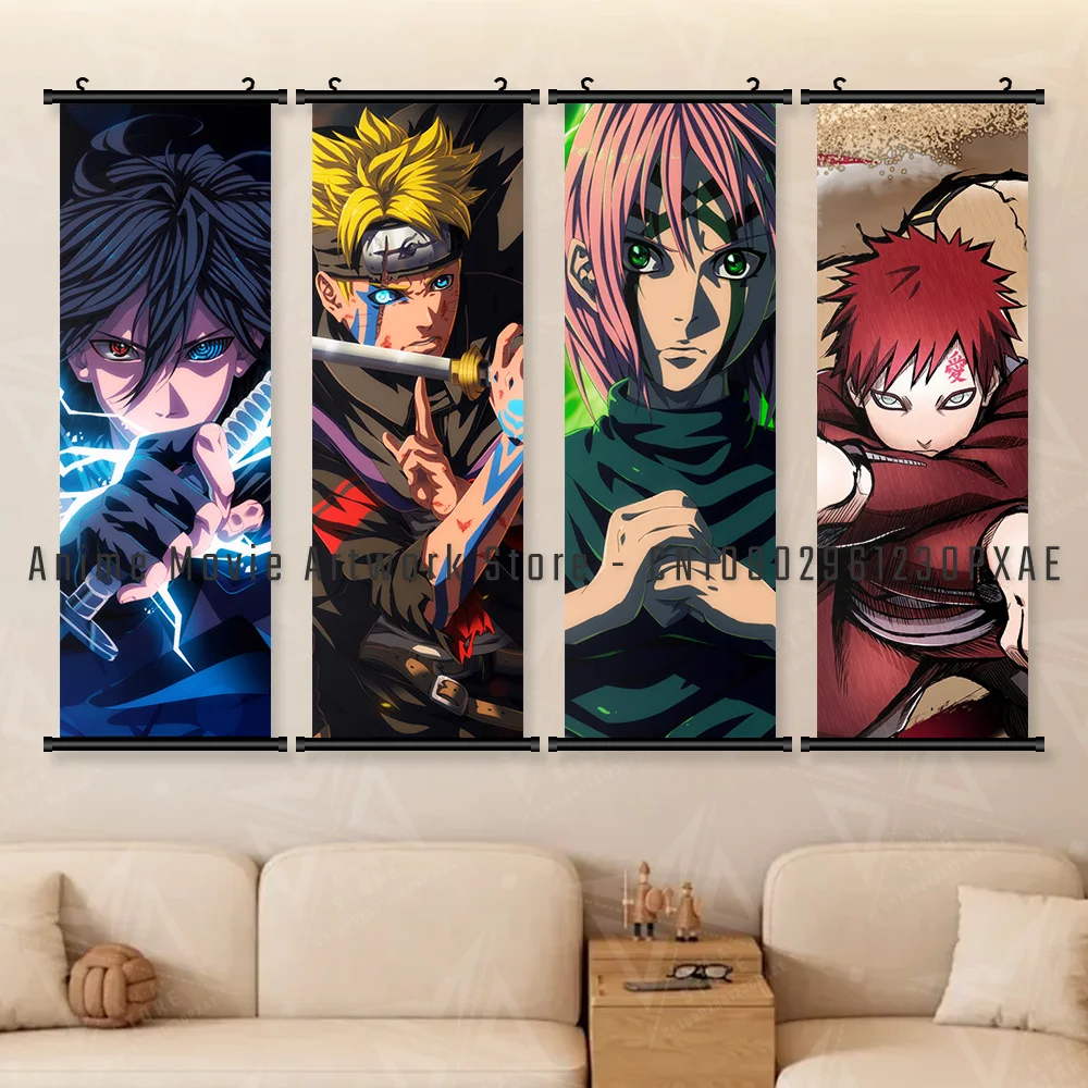 Room Home Decoration Scrolls Picture Jiraiya Wall Artwork Hanging Painting Print Canvas Poster For Anime Figures Uzumaki Naruto