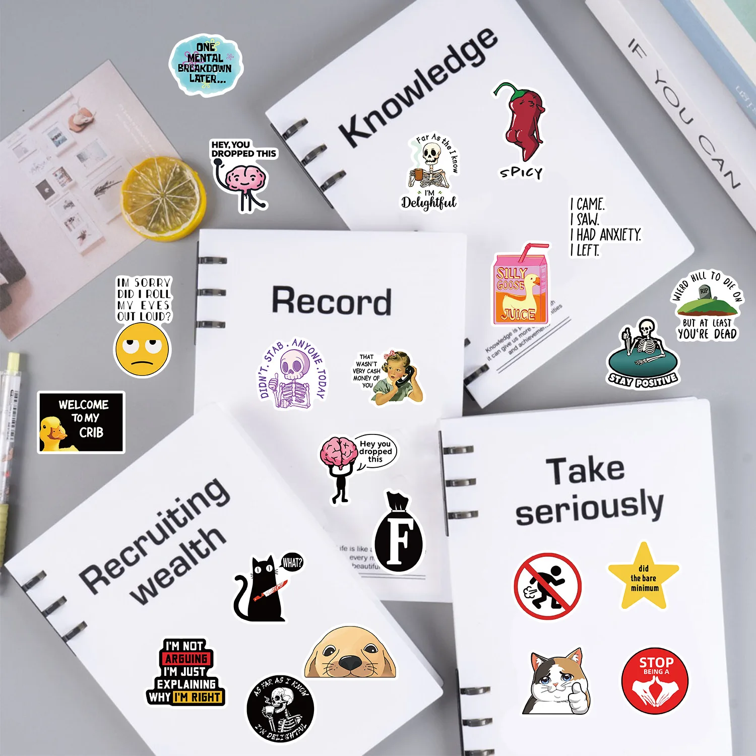 100Pcs 재미있는 장난 Meme 스티커 장식 기타 노트북 수하물 DIY 방수 어린이 고정 스티커