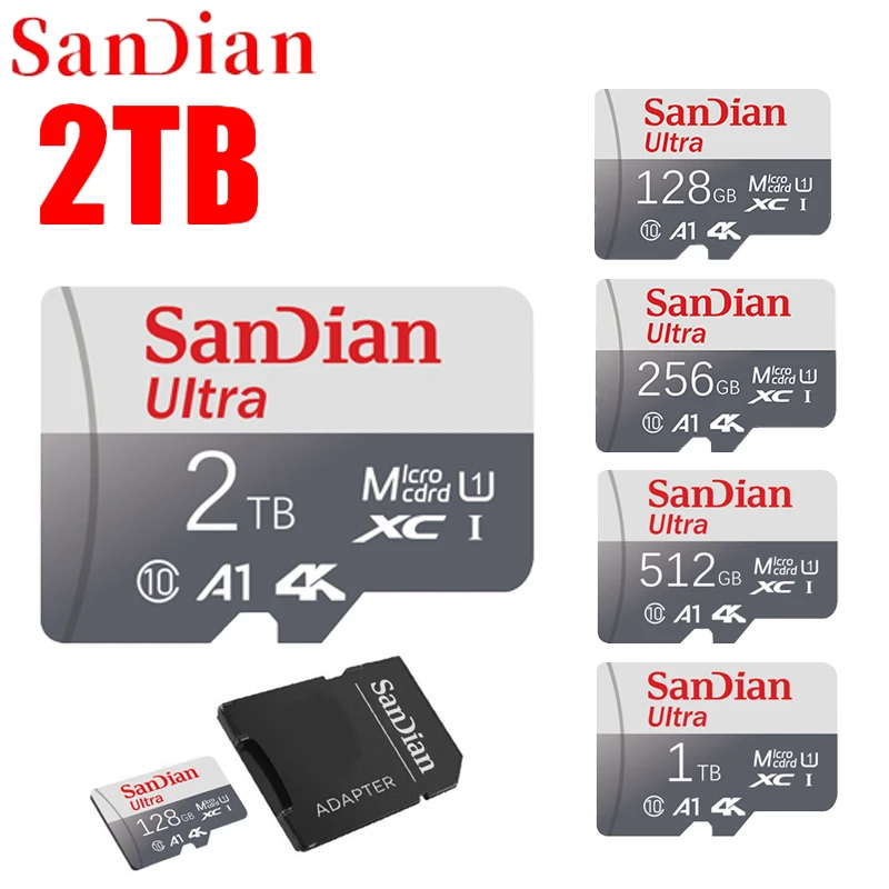 NEW Class10 2TB 1TB Micro TF SD Card 512GB 256GB Flash SD Memory Card 128GB Waterproof Cartao De Memoria For Phone/Tablet PC