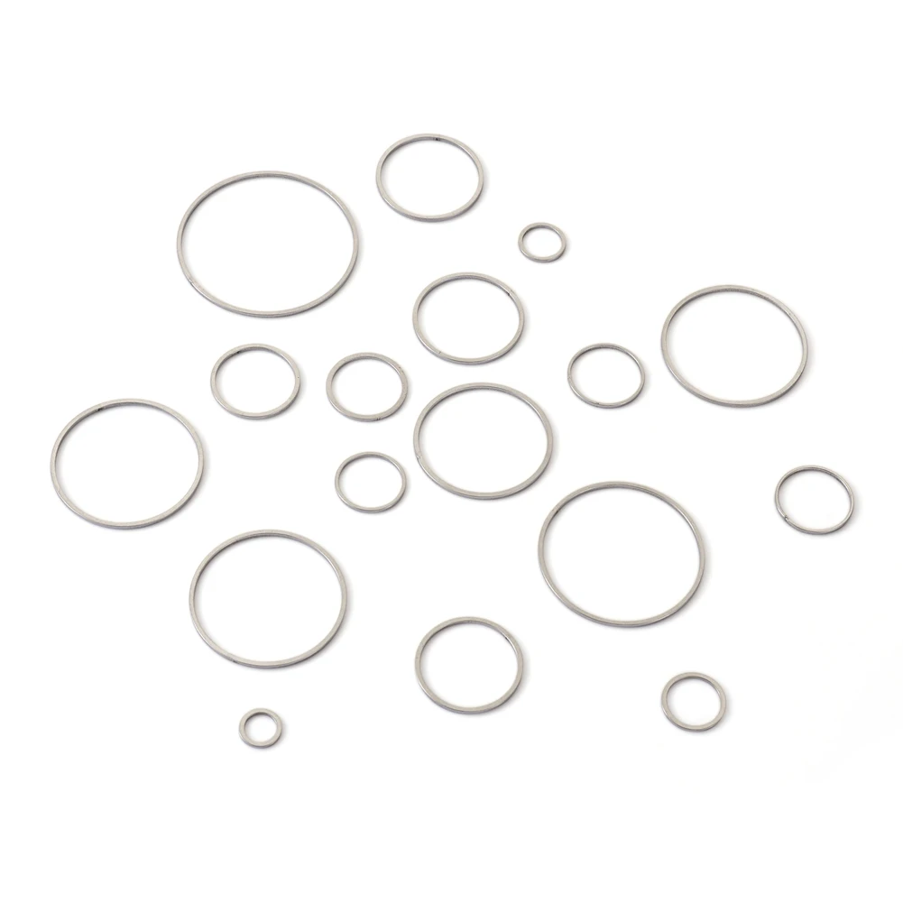 130Pcs 8mm-37mm 304 Stainless Steel Linking Ring Round Ring Circle Hoop Connectors Earring Charm Frame For DIY Jewelry Making