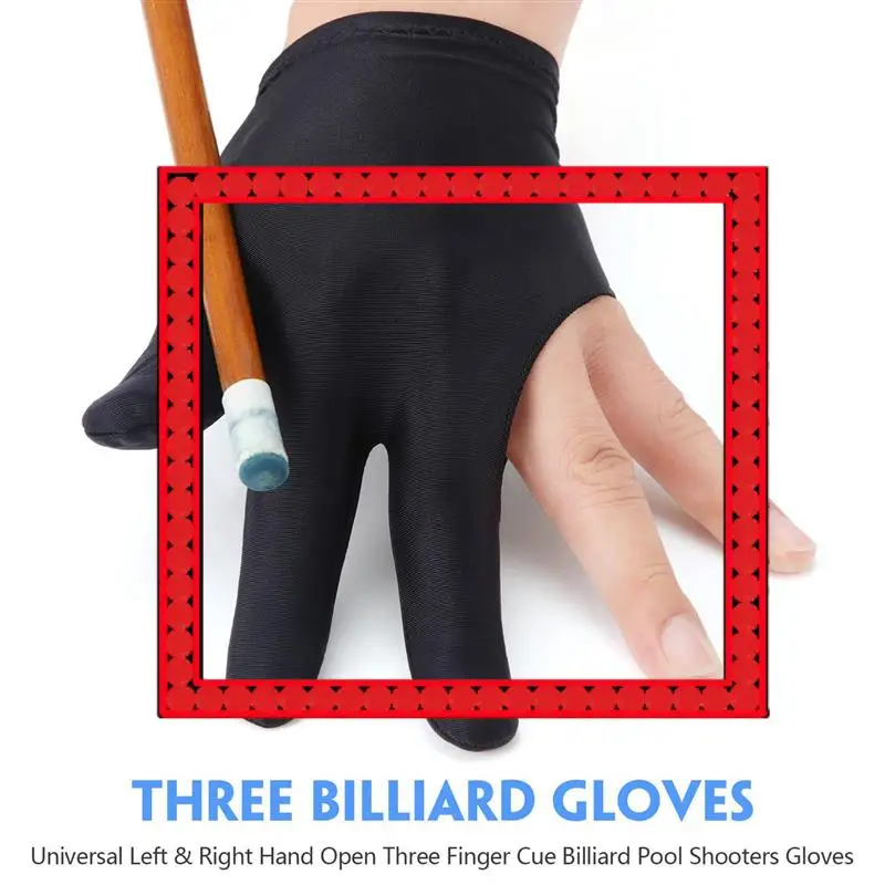 

Premium 160Pcs Breathable Billiard Gloves Snooker Left Right Hand Gloves 3 Fingers Cue Gloves For Women Men Billiard Accessories