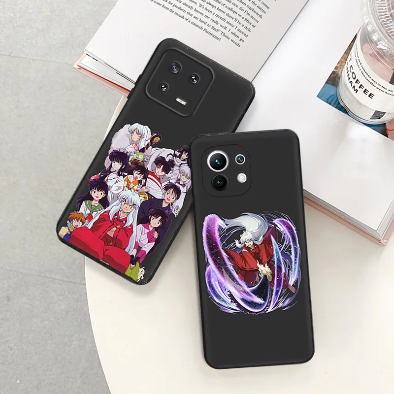 Matte Phone Cases For Redmi 12 12c 13c Note12 Note13 Pro Inuyasha Xiaomi 13 Lite 12x 12t 12s Higurashi-Kagome Soft Black Cover