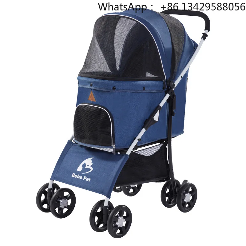 High Quality Folding Removable Four-wheeled Travel Walk Carrier Cats Dogs Pet Stroller for Sale