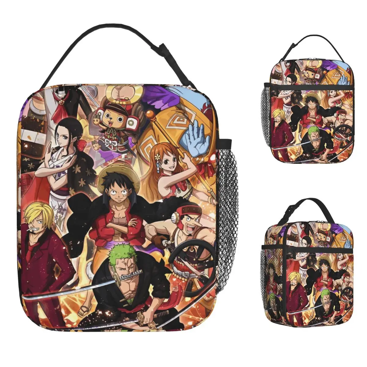 

Луффи аниме изолированные сумки для обеда большой емкости Луффи многоразовая термосумка сумка-тоут ланч-бокс пляжная уличная мужская и женская