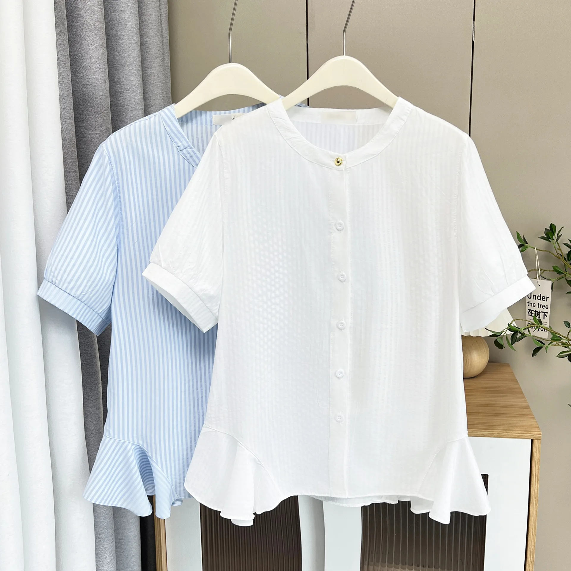 2025 sommer Top Neue Mode Stylefresh Und Elegante Dünne Rüschen Kurzarm Hemd 100 KG Plus Größe Bluse Für Frauen