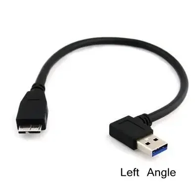 مايكرو B USB 3.0 القرص الصلب الخارجي كابل الزاوية اليمنى اليسرى 30 سنتيمتر 0.3 متر 1ft ل WD جواز السفر الترا ميتا سيجيت احتياطية توشيبا