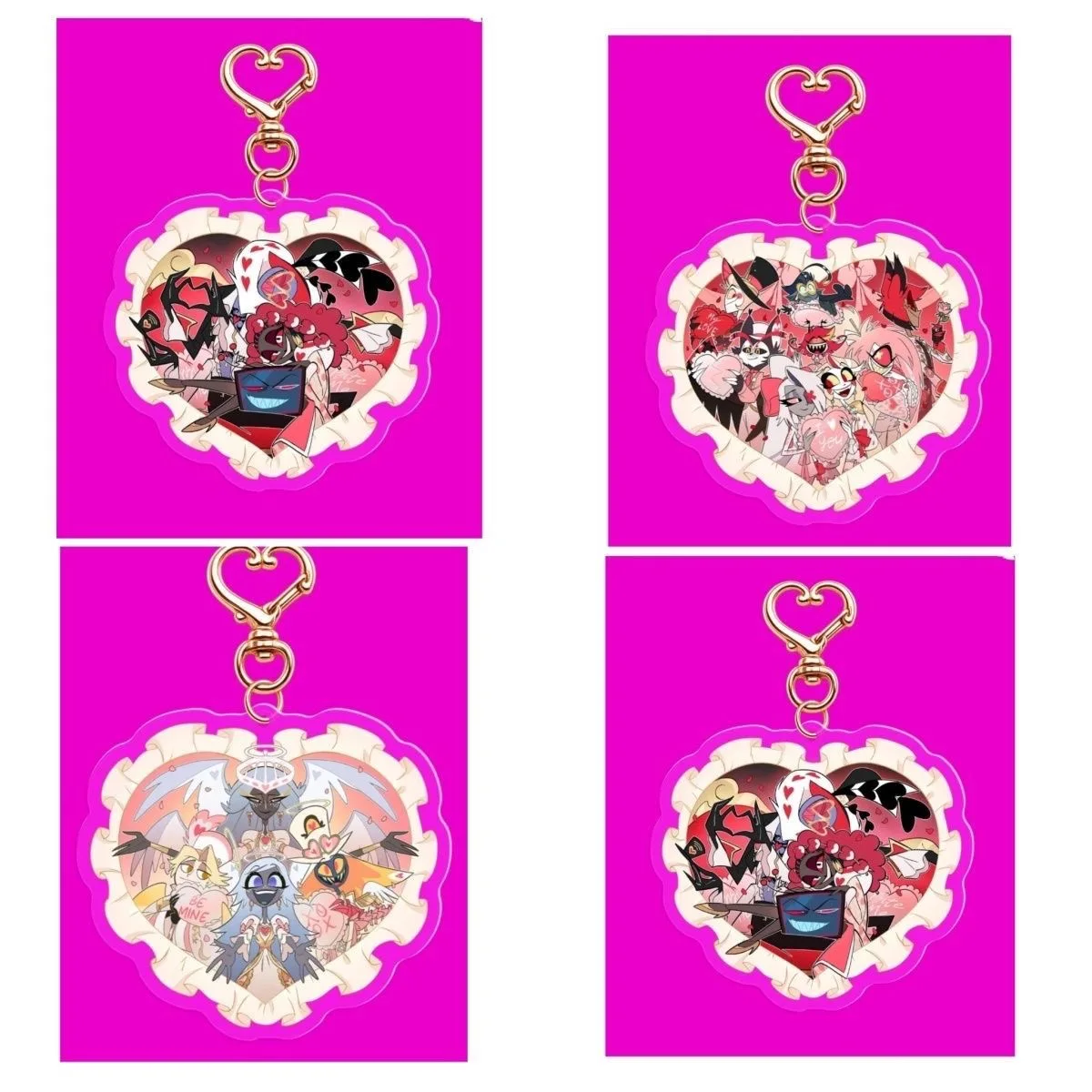

2026 New Hell Inn Valentine's Day Acrylic Keychain Backpack Adam Cosplay Pendant High Beauty Cute Gift for Friends