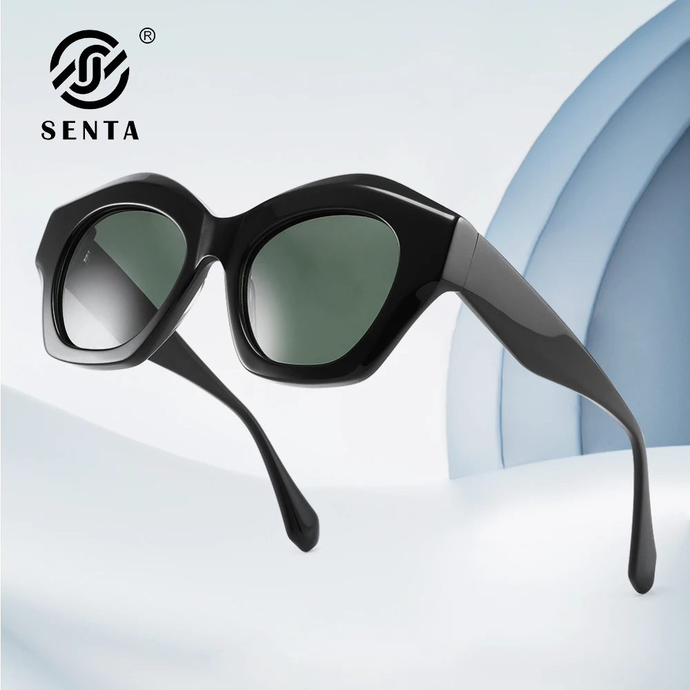 

SENTA Retro Cat Eye Polarized Sunglasses Women Vintage Shades Trendy Designer Sun Glasses UV Protection Acetate Sunglasses Women