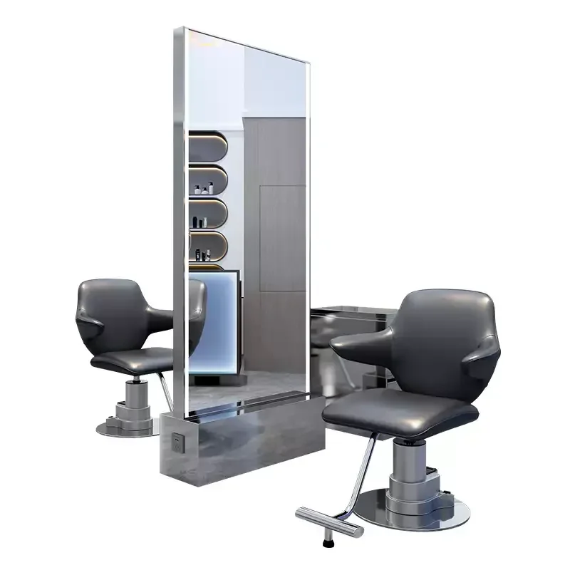 LS hairdresser mirror special-shaped floor mirror barber shop counter wall full body haircut mirror