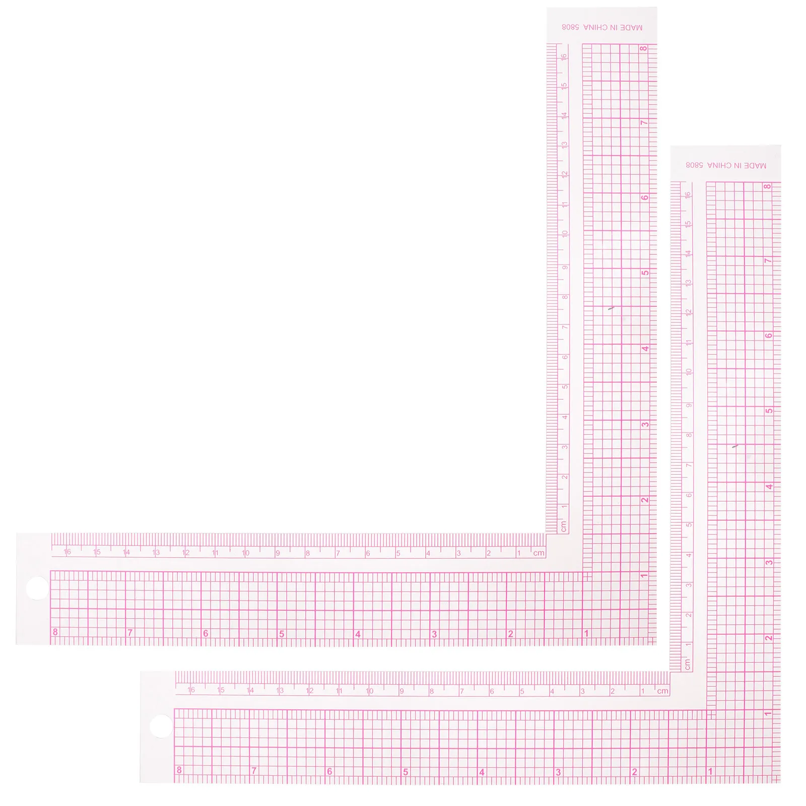 

2Pcs Lightweight Plastic L Square Ruler Right Angle for Sewing Fabric Measuring Pattern Drafting Tailor Craft Garment Making