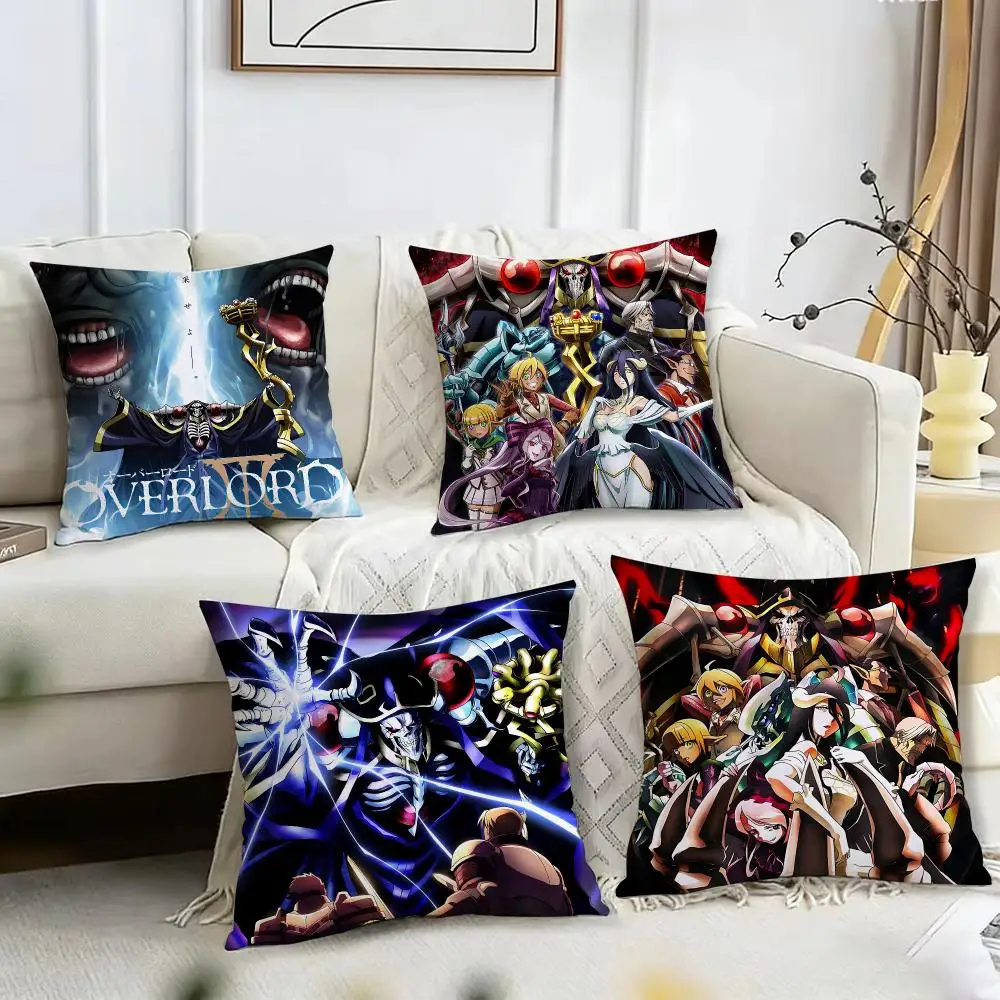 O-Overlord Anime Cushion Cover Pillow Case Short Plush Square Throw Pillow Covers Pillowcase Sofa Home Decor Gift