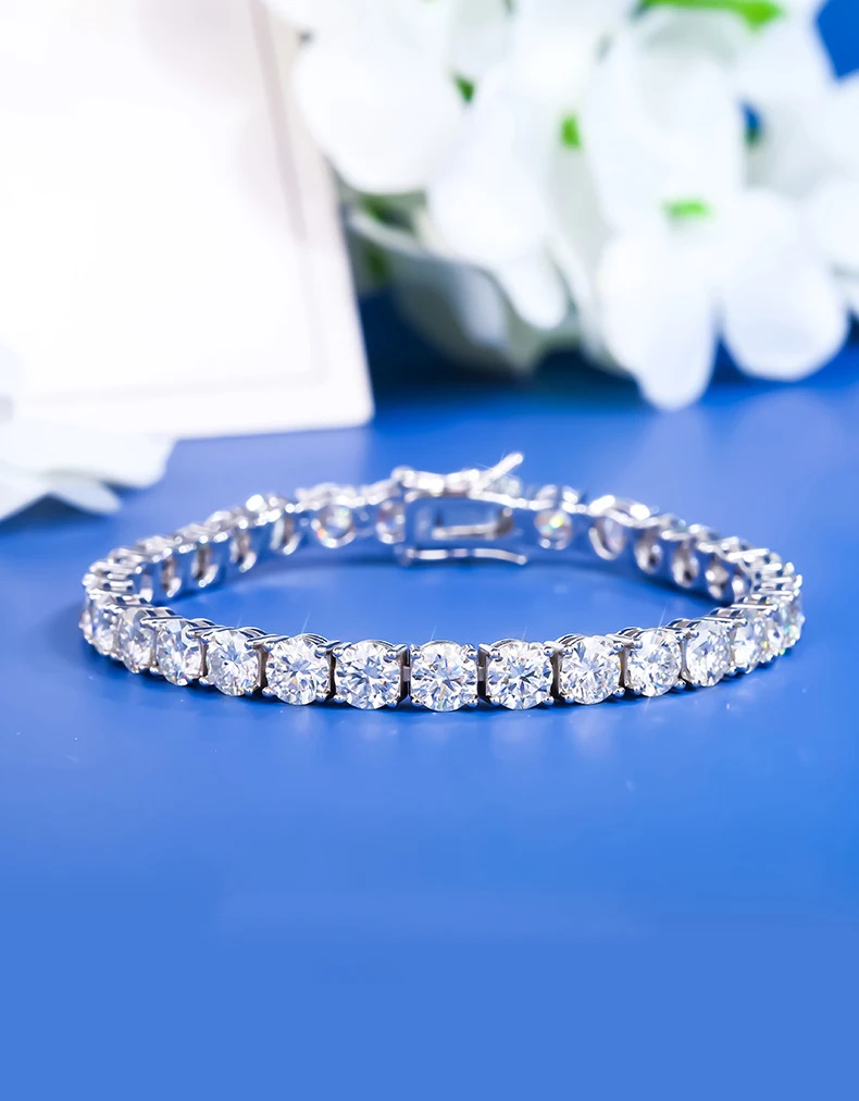 الهيب هوب مجوهرات عرض 2-5 مللي متر 925 فضة مع شهادة GRA D اللون VVS1 المرأة مويسانيتي تنس سلسلة قلادة