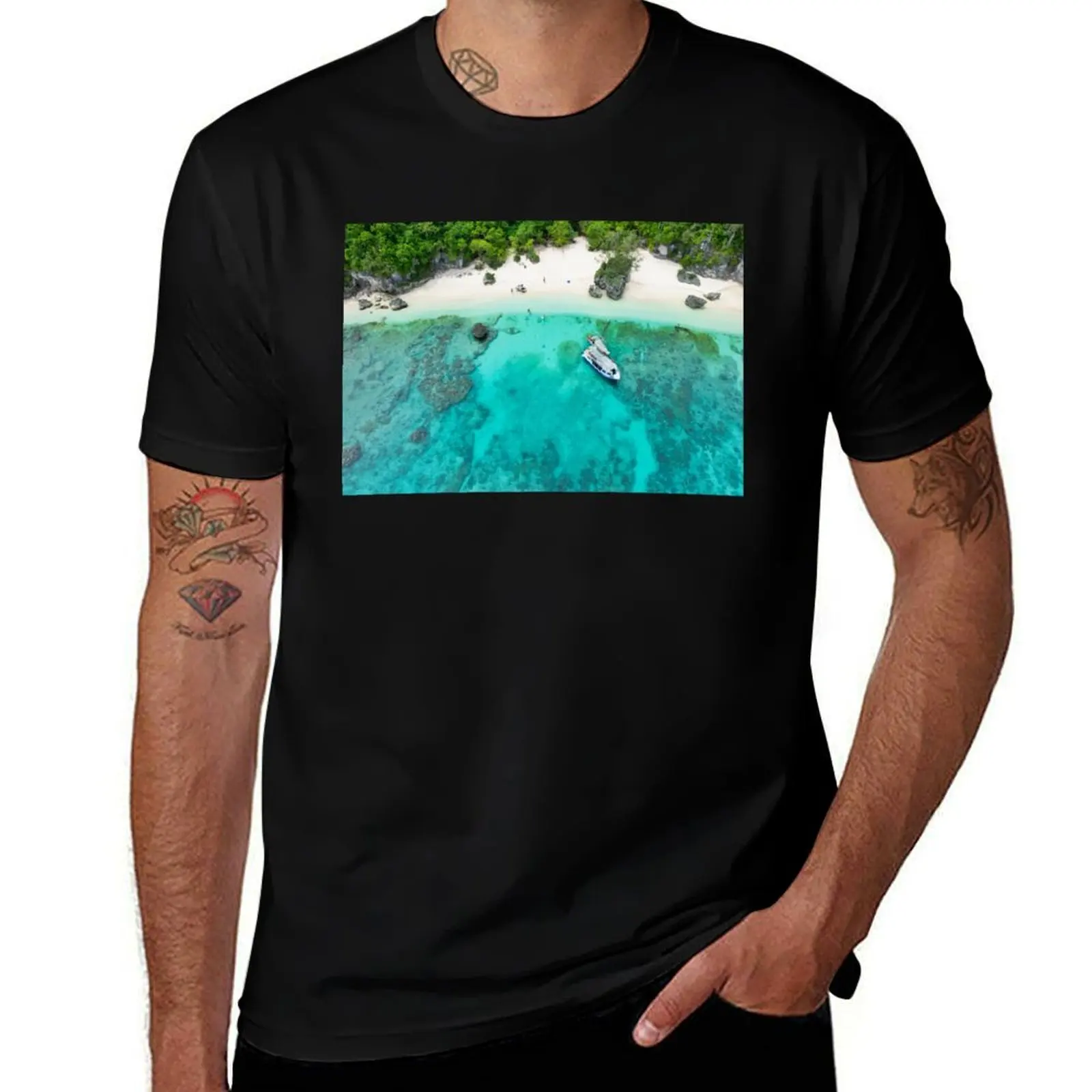 

Vanuatu Snorkel Boat T-Shirt Funny t-shirt graphic shirts blue archive summer top men t shirts