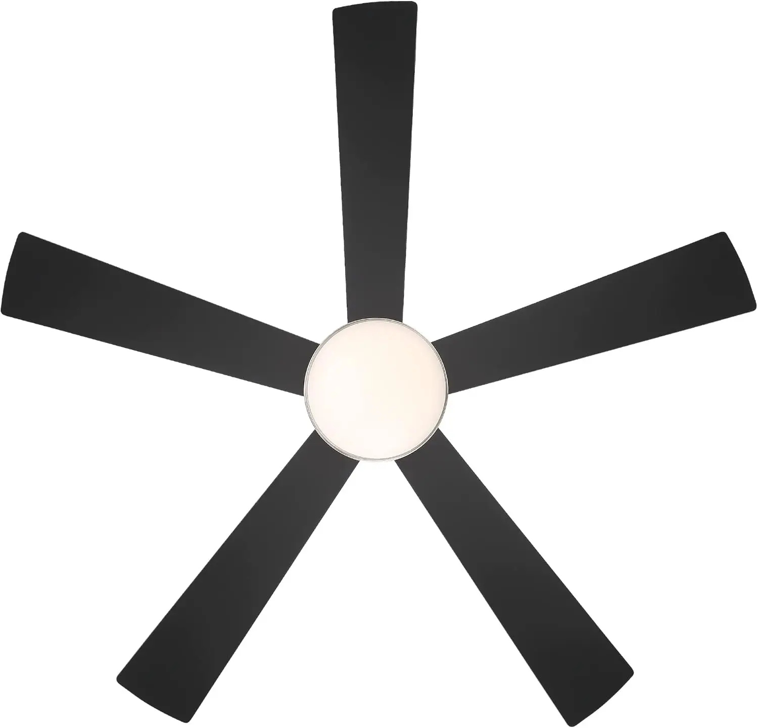 Indoor and Outdoor 5-Blade Smart Home Ceiling Fan 54in Brushed Nickel Matte Black with 3000K LED and Remote Control