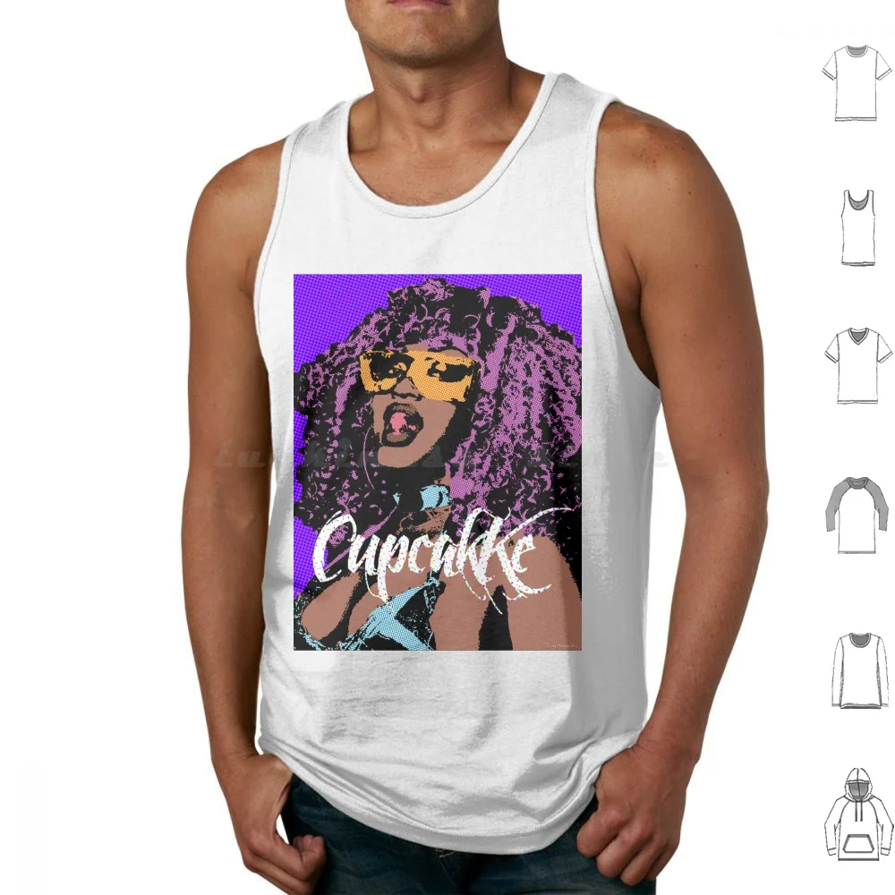 Cupcakke Pop Art Tank Tops Print Cotton Cupcake Rap Hiphop Music Funny Singer Pop Art Pop
