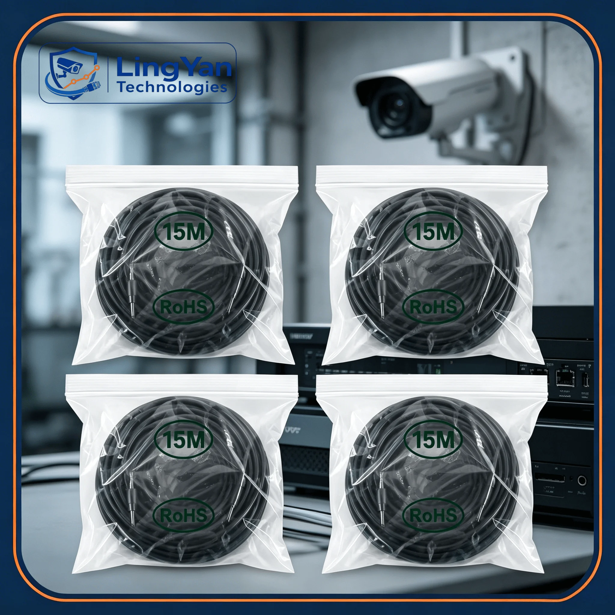 All-in-One Network Power Transmission Wire Kit 8-Core Ethernet 2-Core Power RJ45 DC 5.5x2.1mm 2PCS 4PCS CCTV Accessory