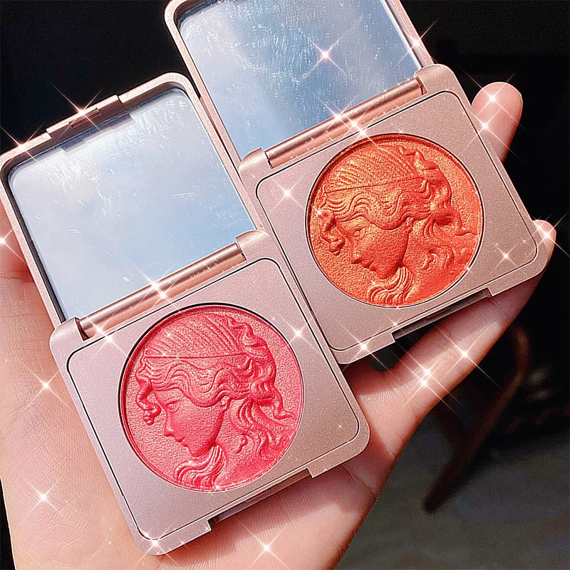 2 Colors blush Palette peach Shining Face Red Shadow Cosmestics face makeup  blush palette wholesale korean blush women cosmetic