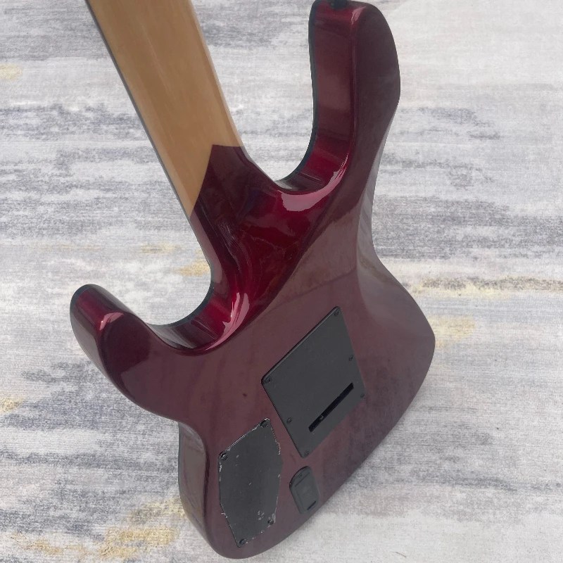 Metallic Red Print STSS Electric Guitar Dual Humbucker Pickups Double Locking Tremolo Metal Rock Guitar Free Shipping