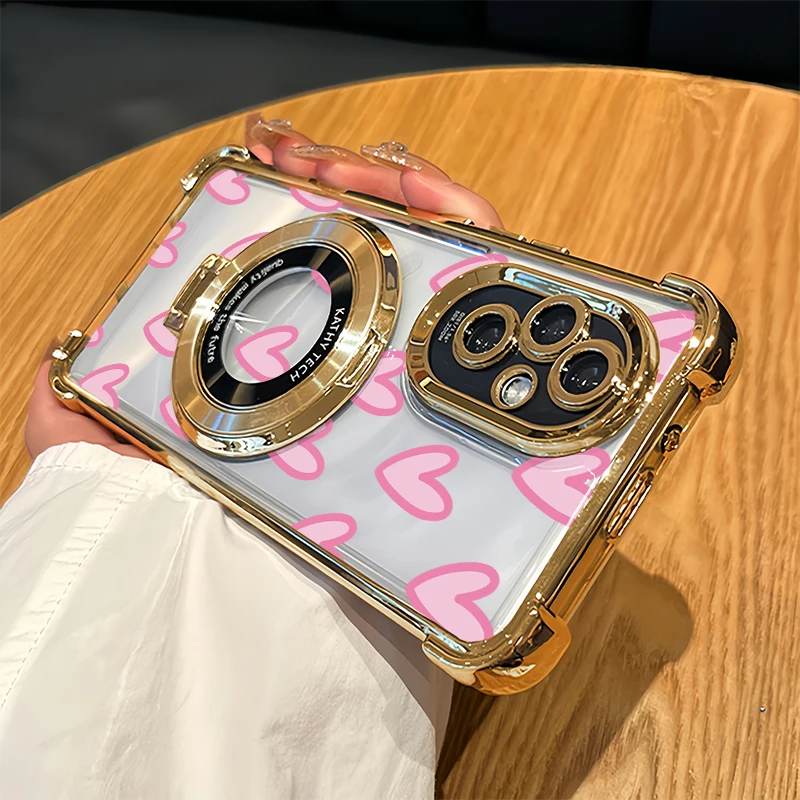 Coque de téléphone à motif de cœur d'amour, étui antichoc avec support pour OPPO A60 A57 A55 A54 4G A54S A77 A77S A76 A74 A73 A72 A58 5G