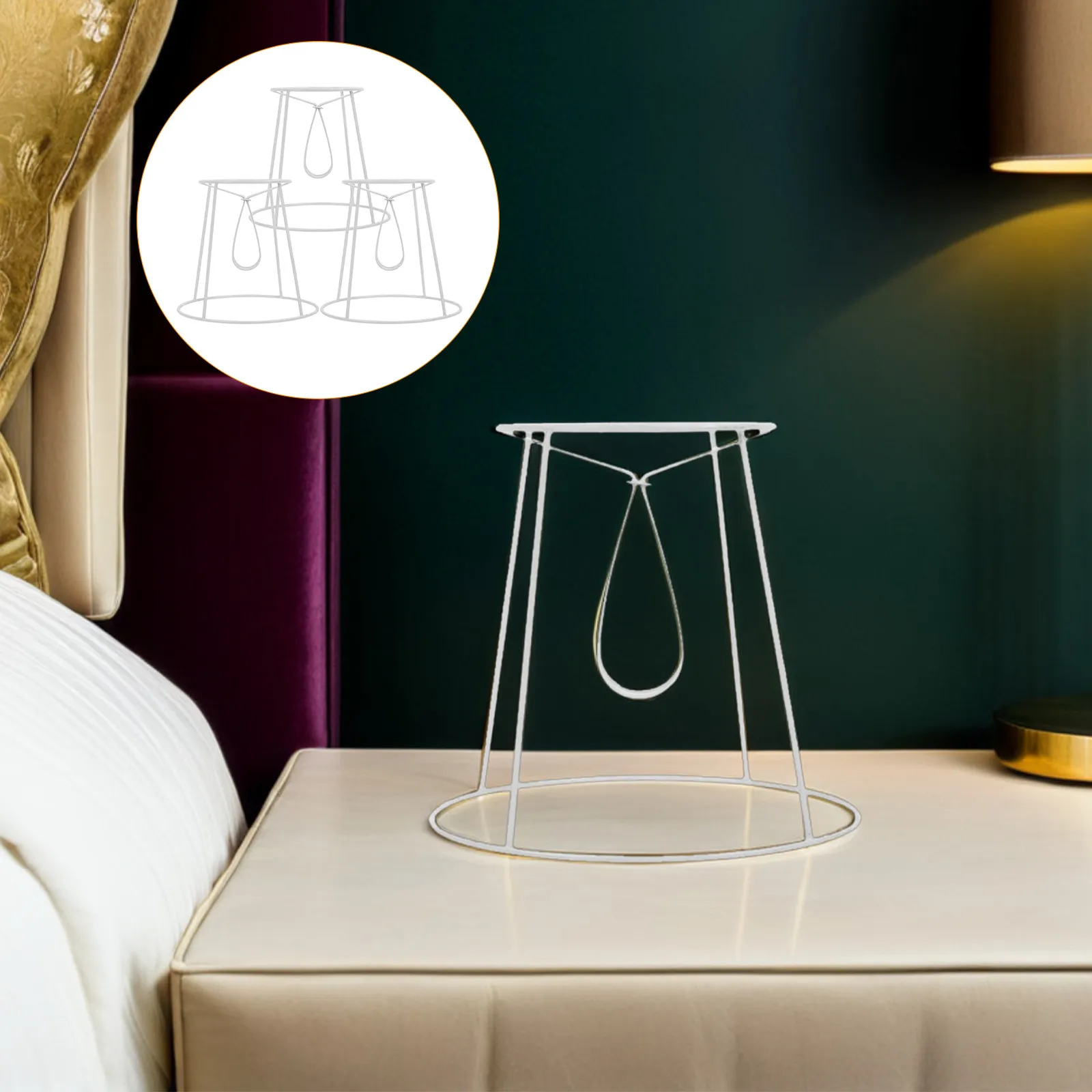 

3Pcs Iron Lamp Shade Frames DIY Table Light Holders Sturdy Lampshade Brackets for Desk Lamps Home Hotel Lighting Accessories
