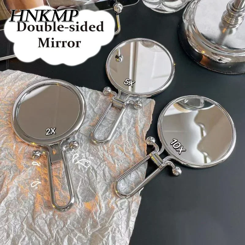 2x/5x/10x 倍率折りたたみミラー両面ポータブルミラー 360 °   回転ハンドヘルドミラーテーブルスタンディングメイクアップツール
