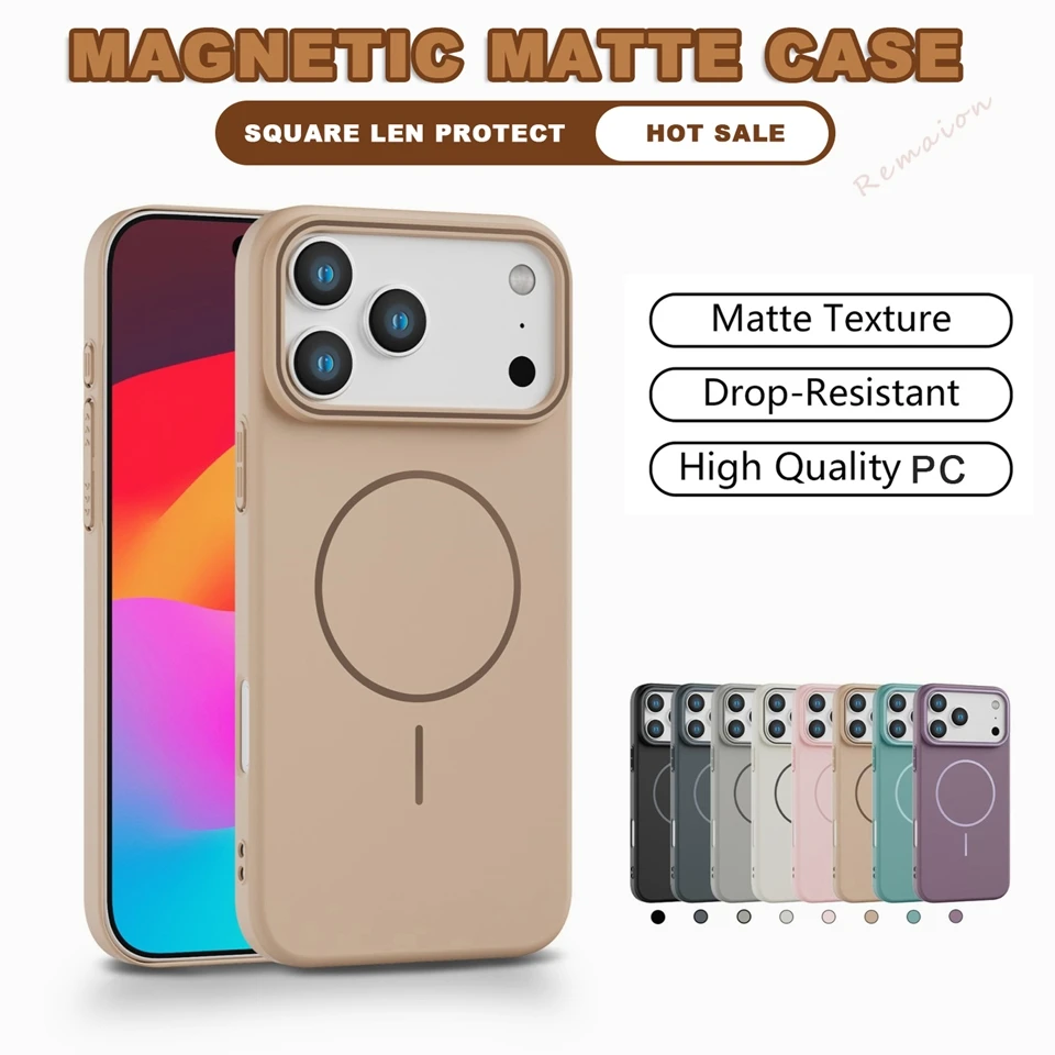 

Luxury Magnetic Ultra thin Phone Case for iPhone 14 15 16 Plus 11 12 13 16 17 Pro Max Air Matte Magsafe Wireless Charging Cover