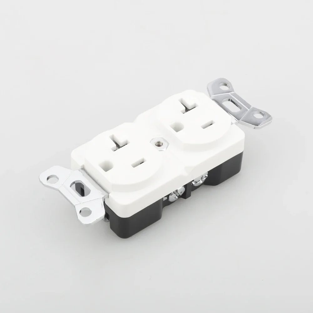 1Piece Audiocrast Pure Copper Rhodium Plated AC US Power Duplex Receptacle Wall Outlet Socket Distributor view 3
