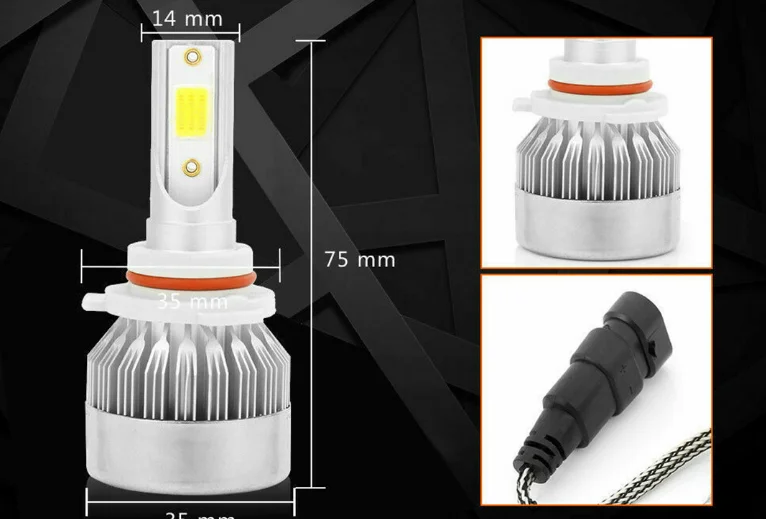 2x H7 LED H11 H4 Hi/Lo H1 H3 H8 HB1 HB3 HB4 HB5 HIR2 H13 H27 9005 9006 مصابيح السيارة الأمامية 3000K 6000K 8000K COB C6 أضواء السيارة #6