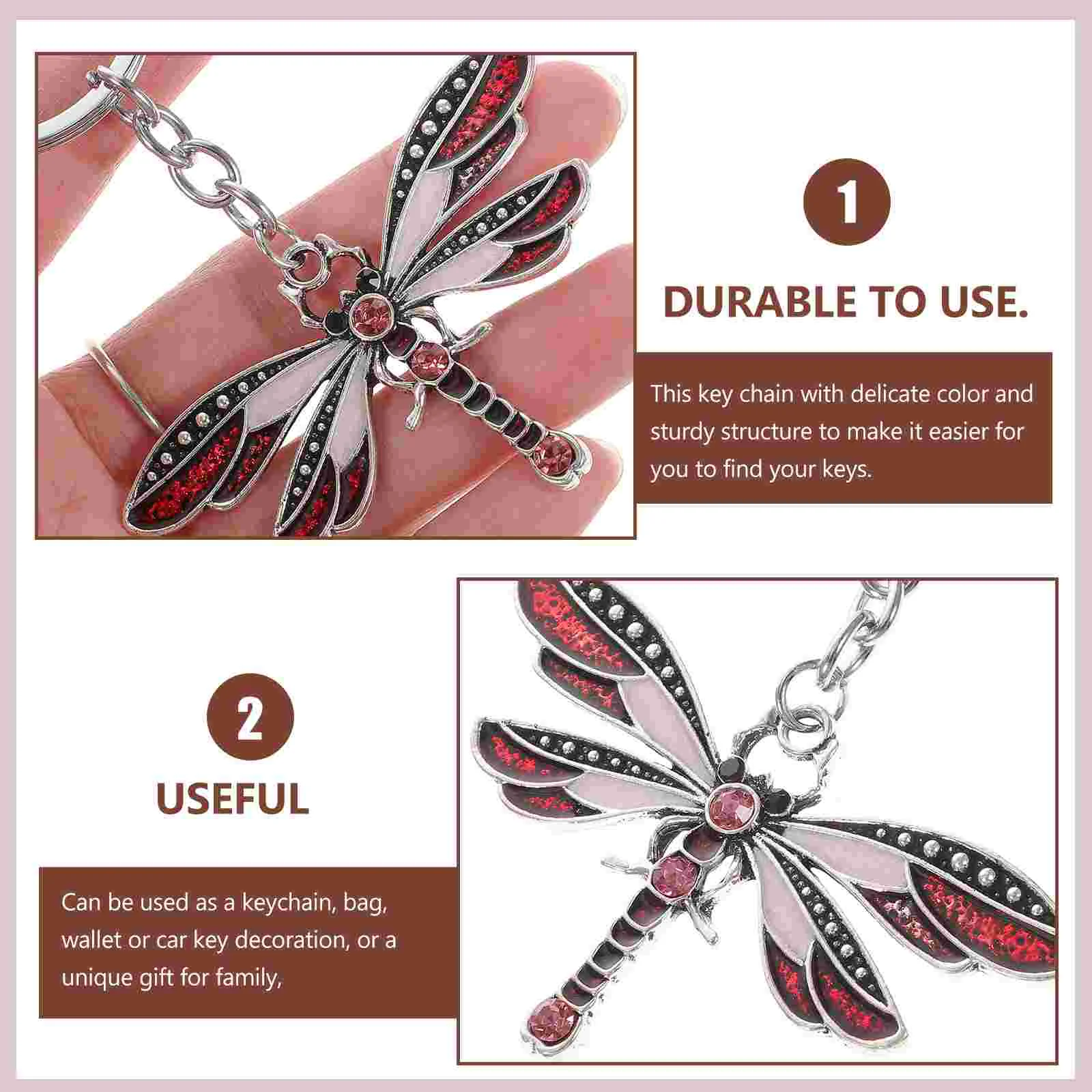 Key Ring Dragonfly Keychain Travel Rings for Teen Girls Women Zinc Alloy Animal