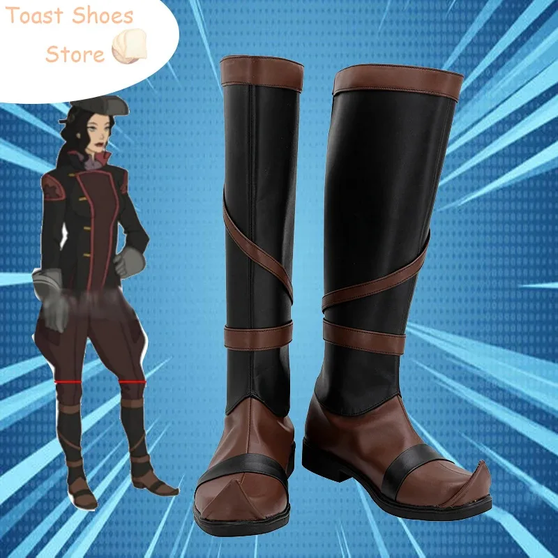 qq98Asami Sato Botas de Carnaval de Halloween Anime Sapatos de Couro Adereços de Cosplay Adereços de Fantasia
