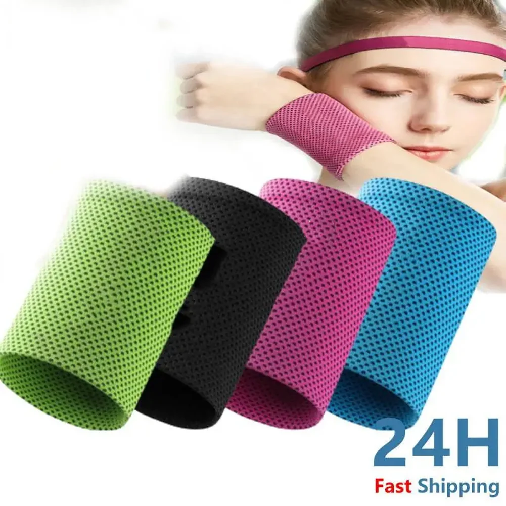 1pc Wrist Guard Sport Wristband Fitness Wristband Running Cycling Cool Sweat-Absorbing Wristband Quick-Drying Polyester Fiber