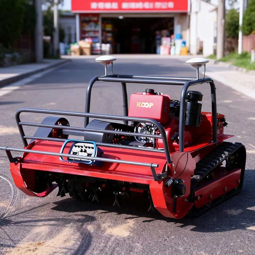

Customized Industrial Commercial Flail Lawn Mower - 4-Stroke Crawler GPS Auto-navigation Remote Control Home Garden Model