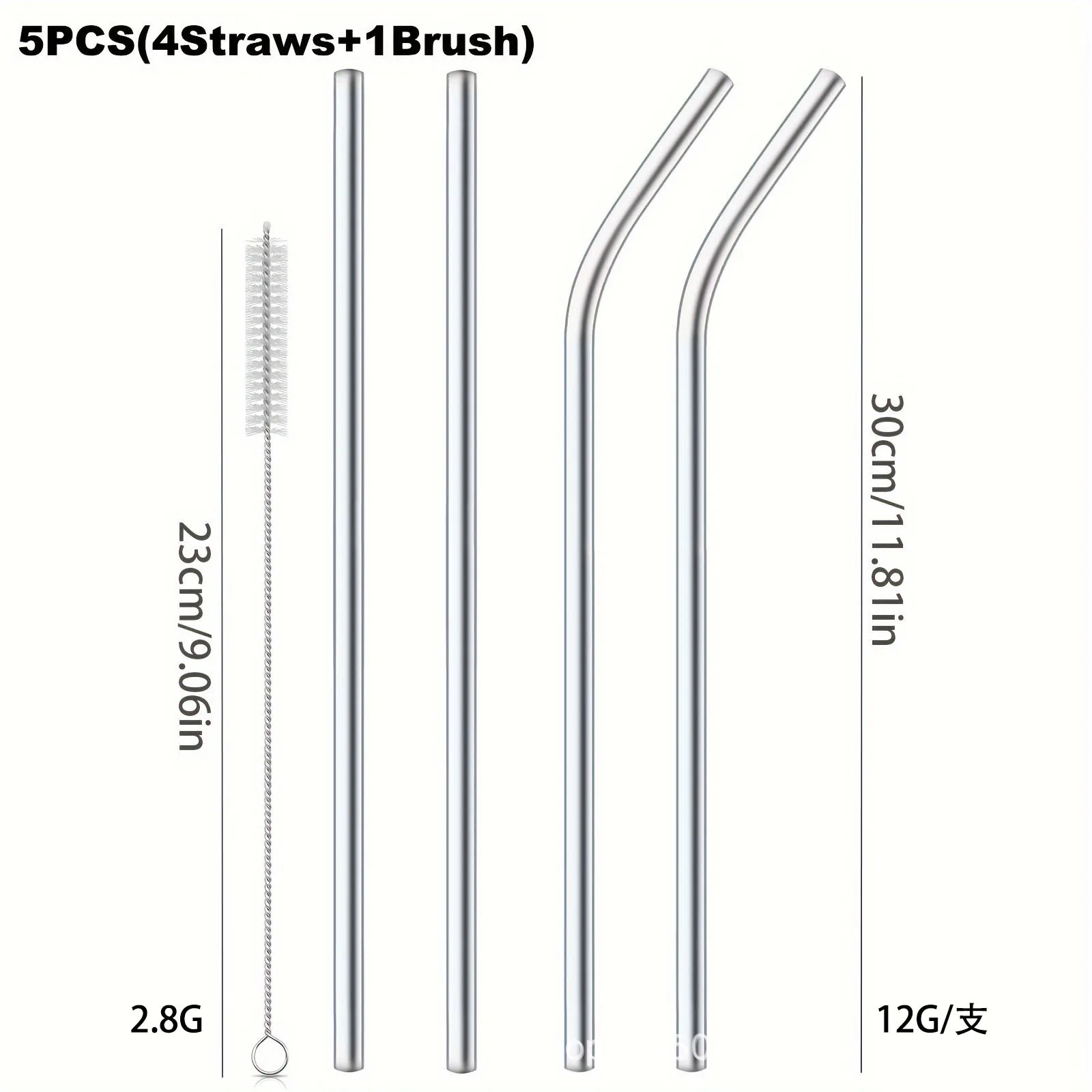 30cm Straws for STANLEY Reusable Stainless Straws 4Set Colorful Healthy Eco Friendly Drinking Straws for Cocktail Smoothie