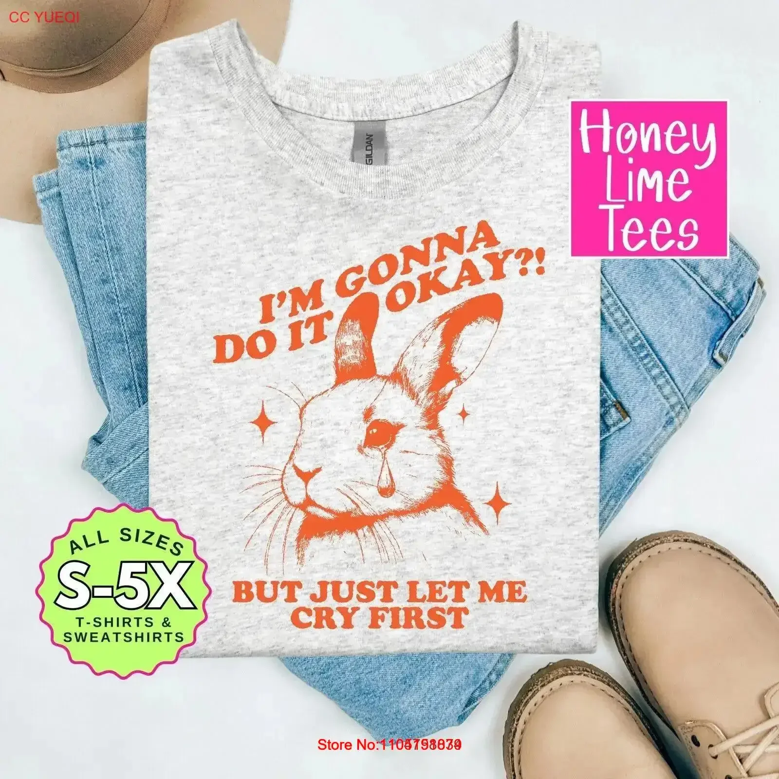 

I'm Gonna Do It Ok But Just Let Me Cry First Anxiety Футболки SweaT Рубашка винтажная стираная уличная одежда Универсальная слегка винтажная одежда