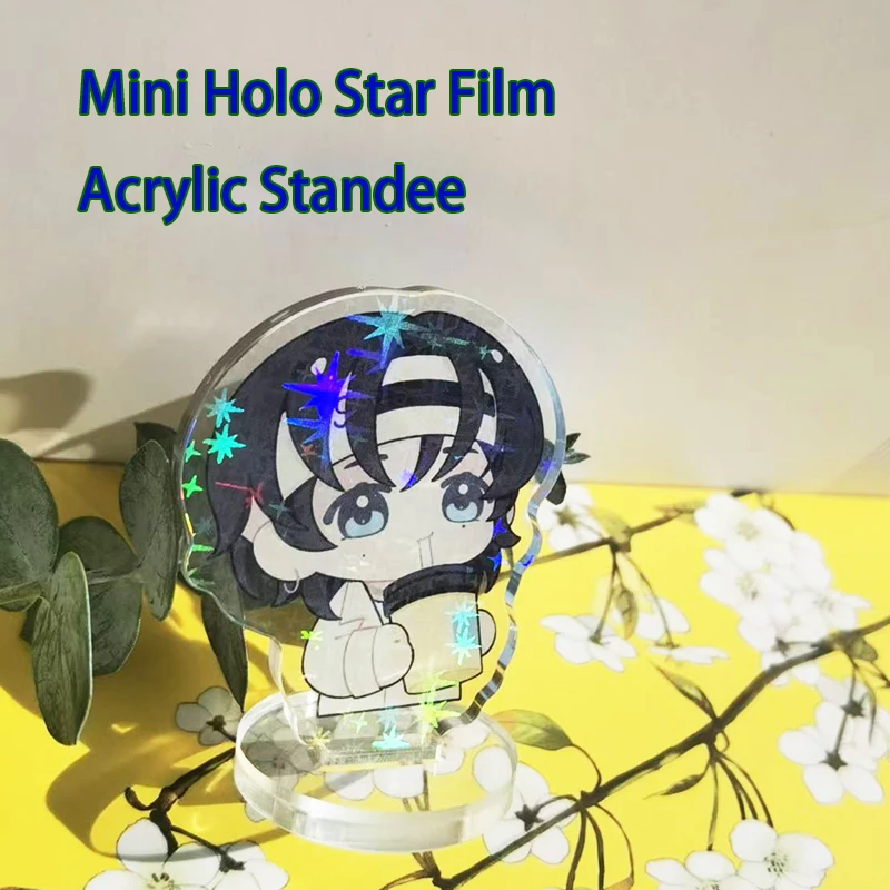 Custom Mini Standee  AnimeHolographicDesign  Rainbow Star Diamond Film For GiftsClear Acrylic Charm Cartoon Professional