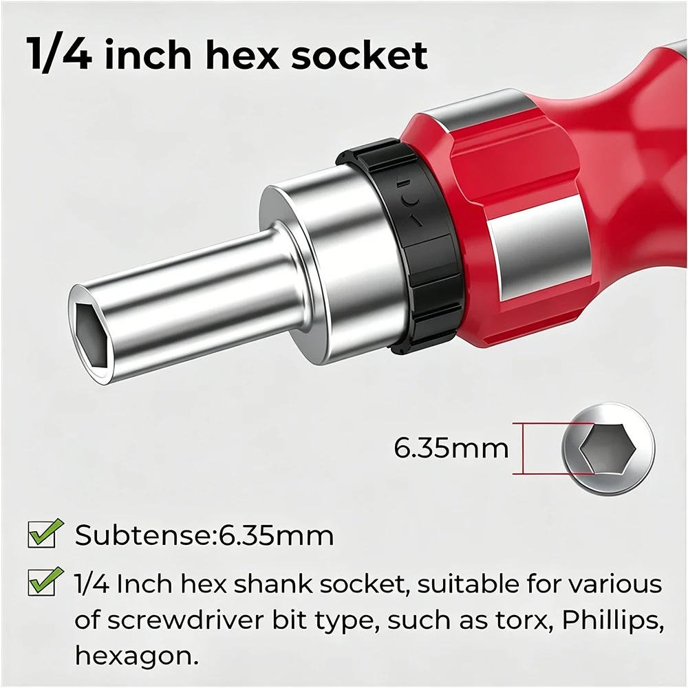 Quick Change Screwdriver Bit Holder 1/4 Inch Hex Shank Magnetic Tip Ratchet Screwdriver Wrench Handle For Torx Flat Phillips Bit