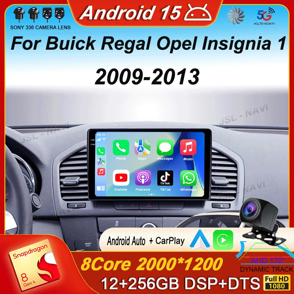 

Carplay Auto For Buick Regal Opel Insignia 1 2009 2010 2011 2012 2013 Multimedia Android15 Car Radio Player Video WIFI+4G Stereo