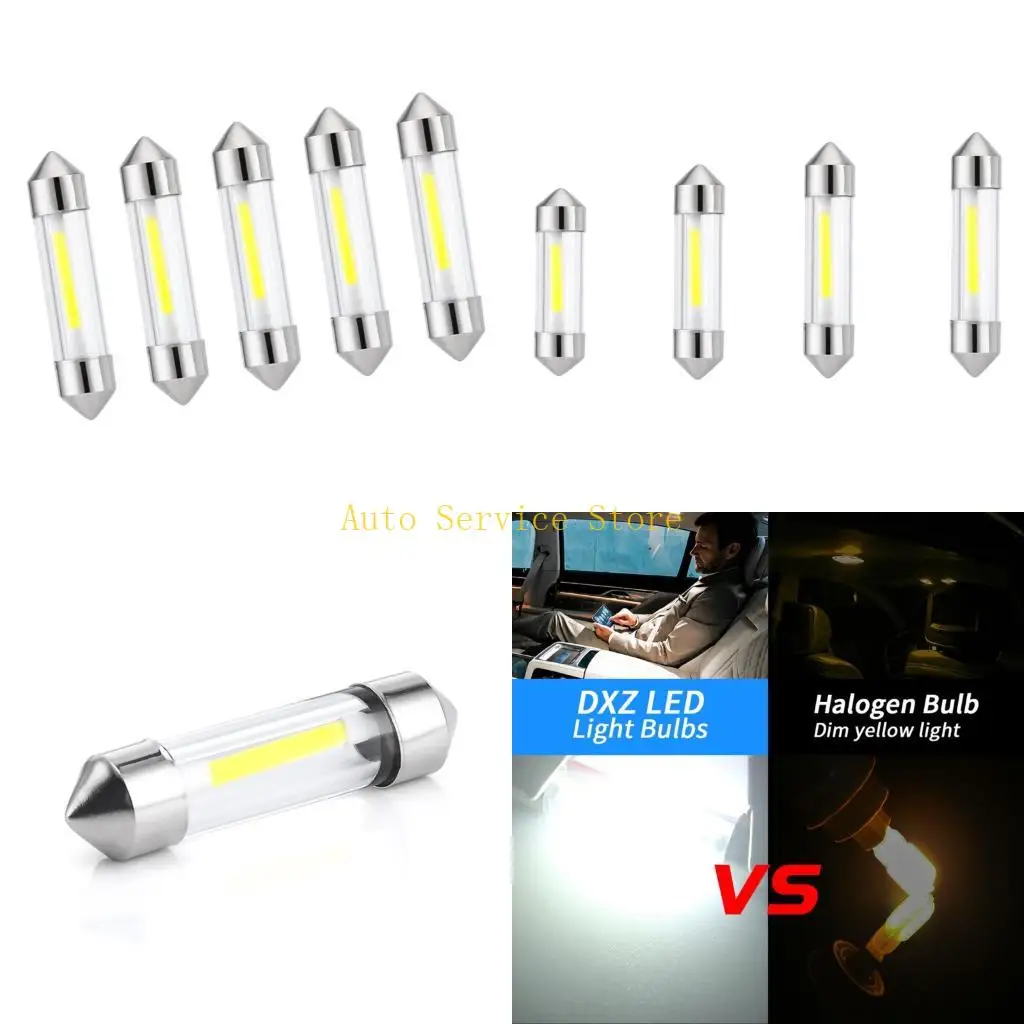 462A Interior Cabin Light Replacement Bulb 12V LED Festoon Lamp Pack of 5 Clear Tube Design for Car Reading and Map Use